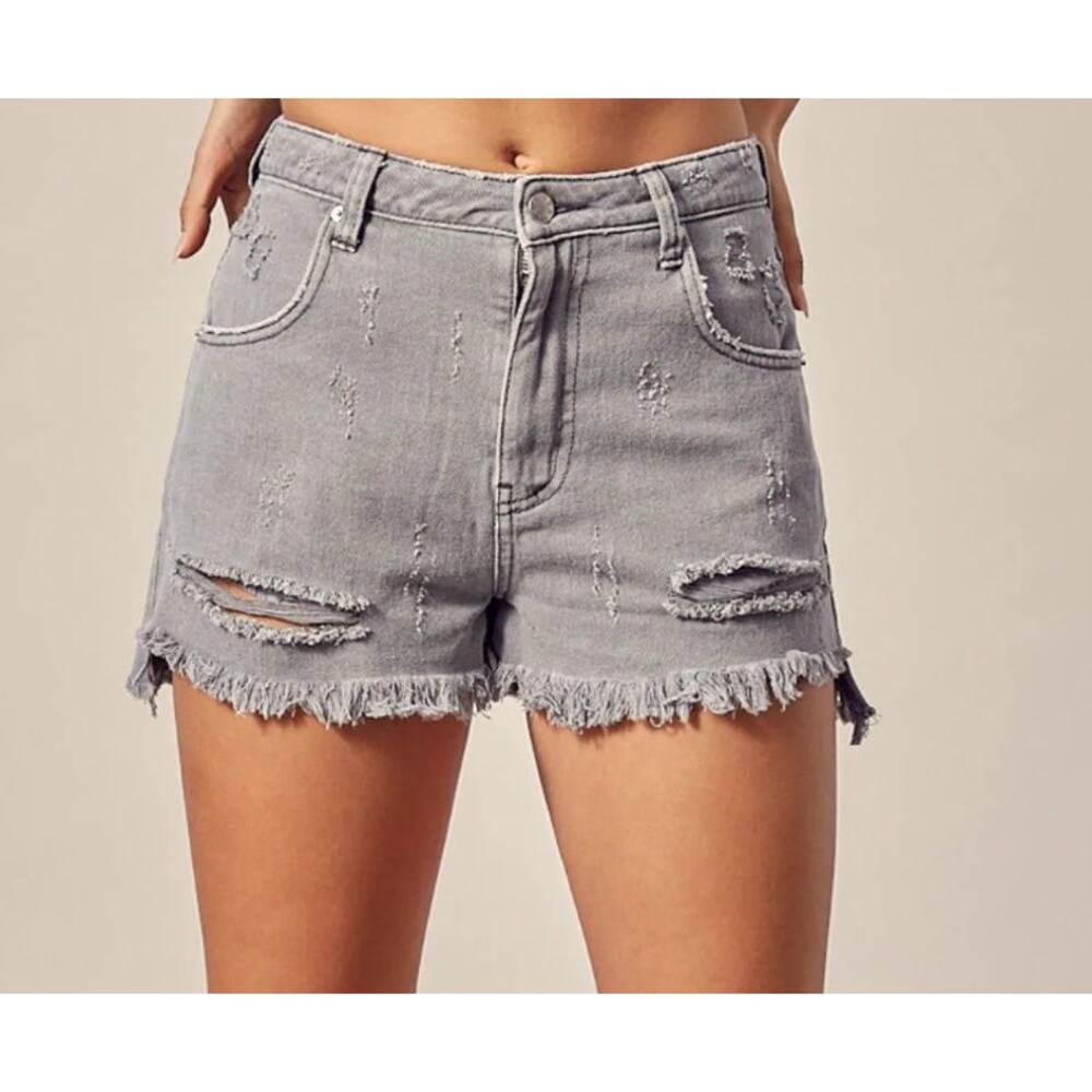 Mustard‎ Seed Distressed Denim Shorts Gray Women's Size Medium